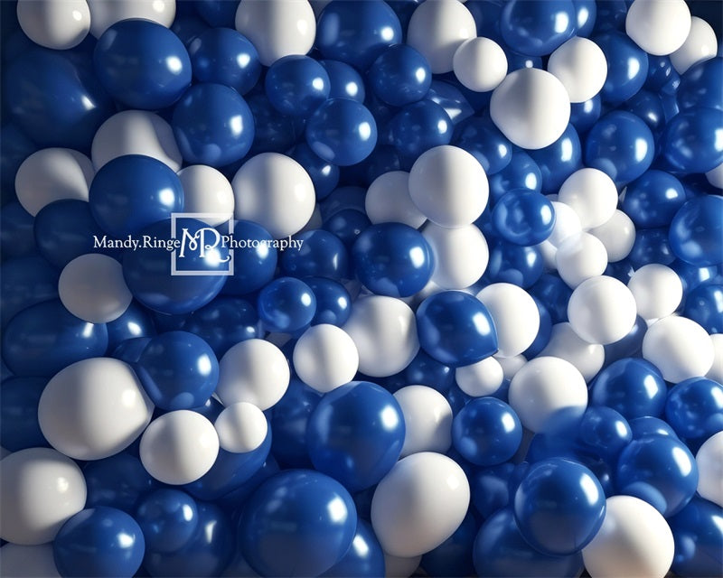 Kate Blaue und weiße Ballon-Wand Geburtstag Hintergrund von Mandy Ringe Fotograf - Kate Backdrop.de