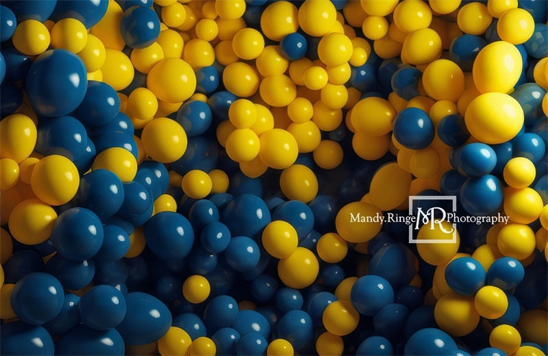 Kate Blaue und gelbe Ballon Wand Geburtstag Hintergrund von Mandy Ringe Fotograf - Kate Backdrop.de