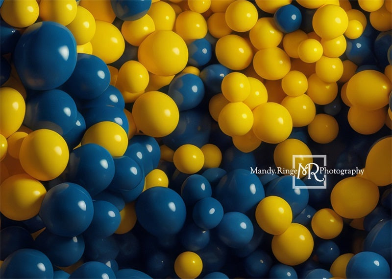 Kate Blaue und gelbe Ballon Wand Geburtstag Hintergrund von Mandy Ringe Fotograf