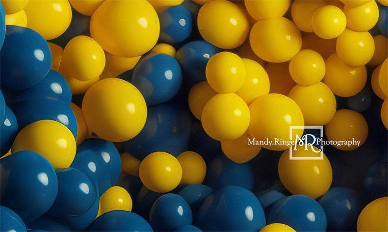 Kate Blaue und gelbe Ballon Wand Geburtstag Hintergrund von Mandy Ringe Fotograf