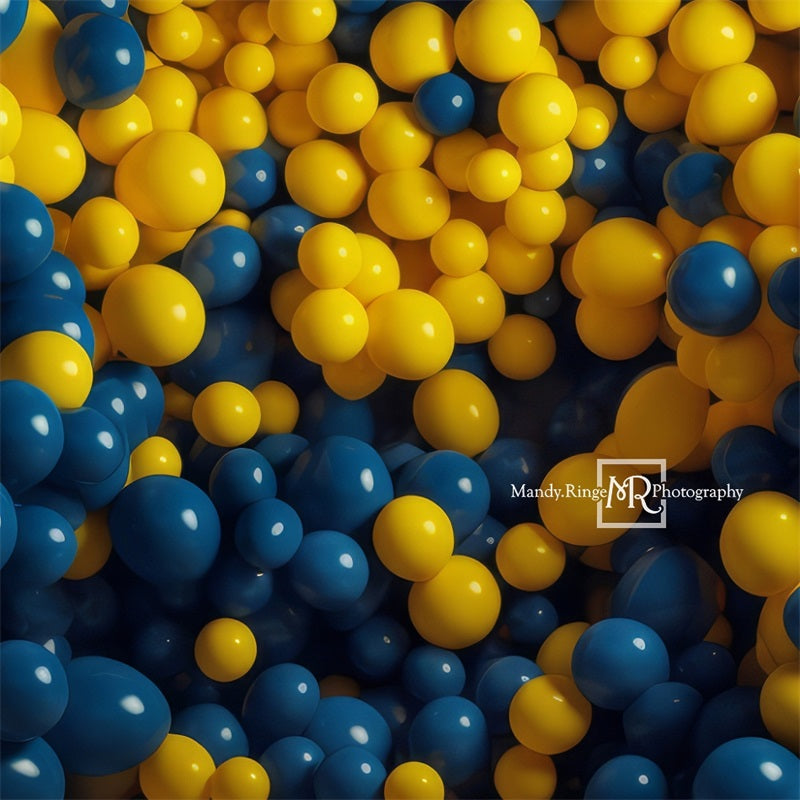 Kate Blaue und gelbe Ballon Wand Geburtstag Hintergrund von Mandy Ringe Fotograf - Kate Backdrop.de