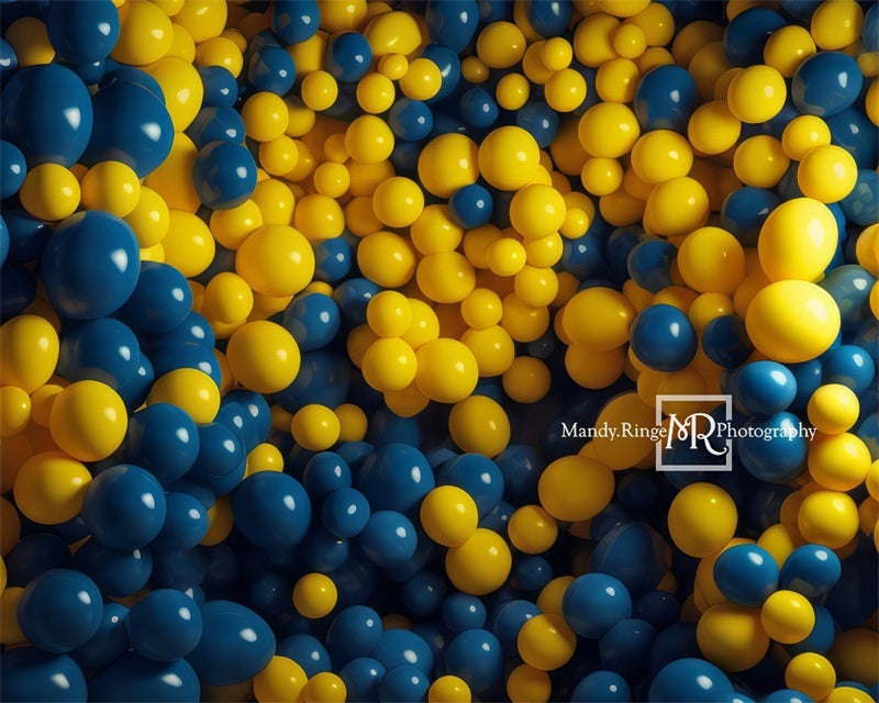 Kate Blaue und gelbe Ballon Wand Geburtstag Hintergrund von Mandy Ringe Fotograf - Kate Backdrop.de