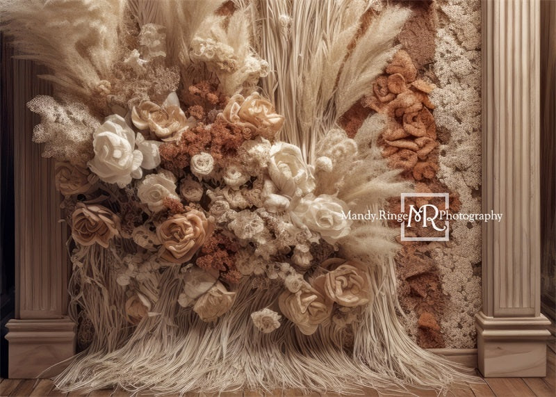 Kate Boho getrocknete Blumen Wandteppich Hintergrund von Mandy Ringe Fotograf
