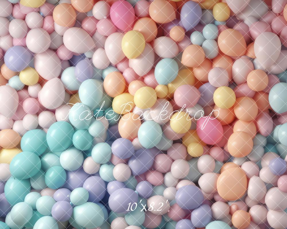 Kate Helle Pastell Regenbogen Ballon Wand Geburtstagshintergrund von Mandy Ringe Fotograf - Kate Backdrop.de