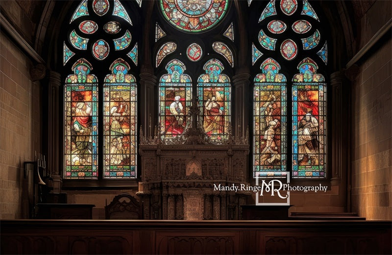 Kate Kirche Altar mit Buntglas Hintergrund von Mandy Ringe Fotograf