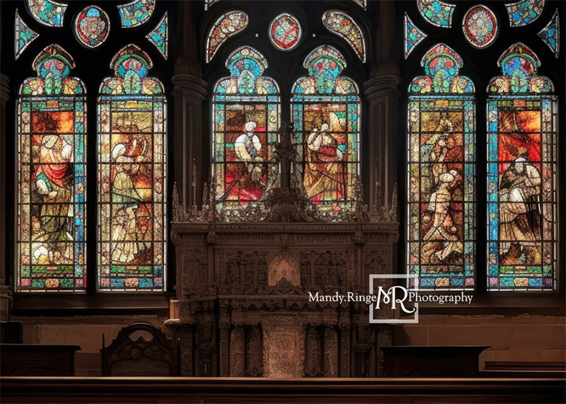 Kate Kirche Altar mit Buntglas Hintergrund von Mandy Ringe Fotograf