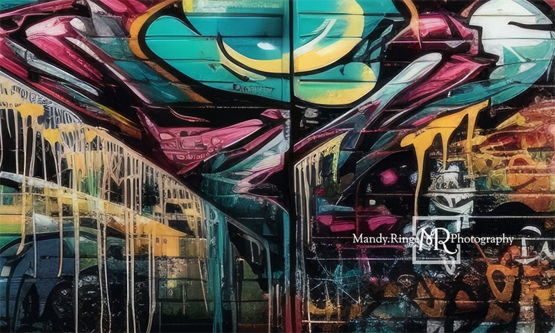 Kate Bunte Graffiti Wand Hintergrund von Mandy Ringe Fotograf - Kate Backdrop.de