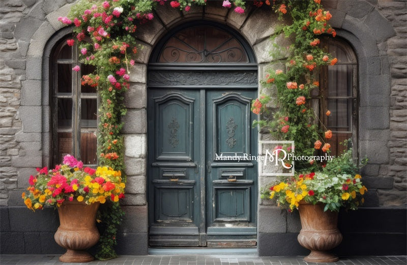 Kate Bunte Sommerblumen mit verziertem Tür-Hintergrund von Mandy Ringe Fotograf