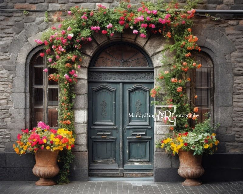 Kate Bunte Sommerblumen mit verziertem Tür-Hintergrund von Mandy Ringe Fotograf