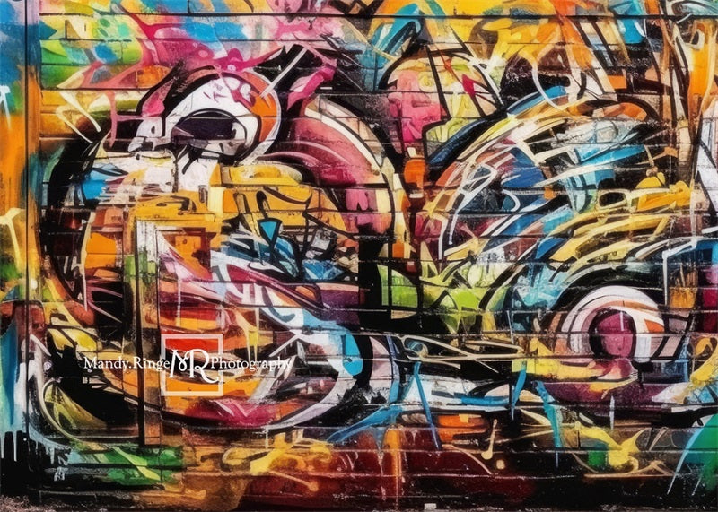 Kate Bunte städtische Graffiti Wand Hintergrund von Mandy Ringe Fotograf - Kate Backdrop.de