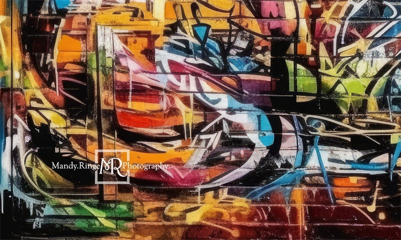 Kate Bunte städtische Graffiti Wand Hintergrund von Mandy Ringe Fotograf - Kate Backdrop.de