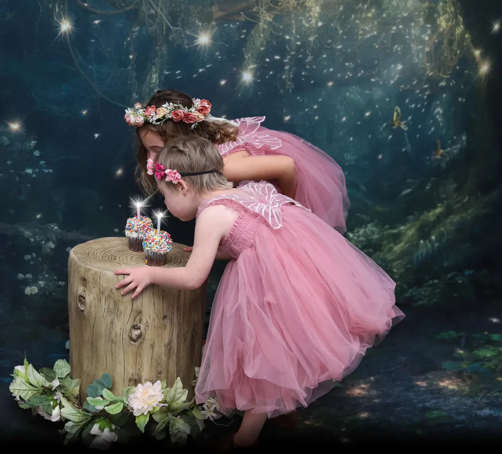 Kate Fantasy Glühwürmchen Wald in der Nacht Hintergrund+Traum Erdgeschoss Hintergrund - Kate Backdrop.de