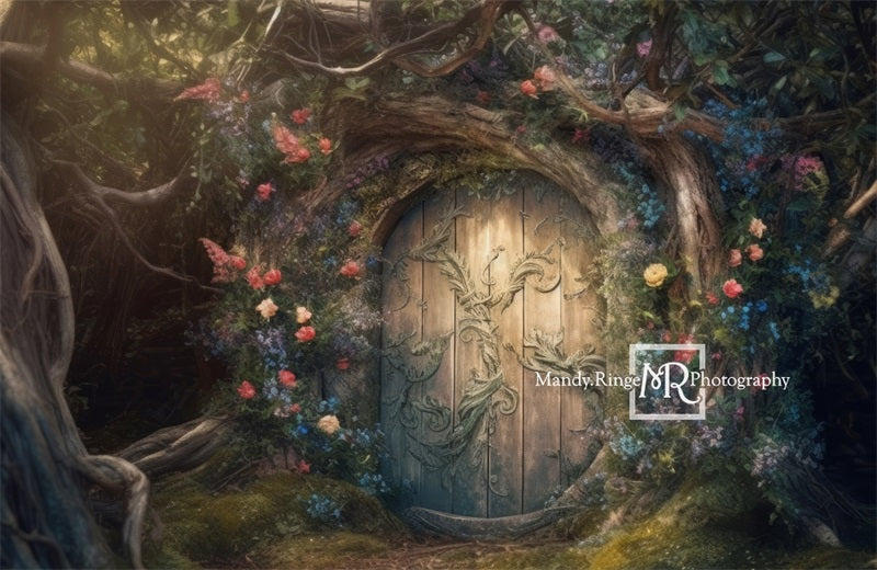 Kate Verzauberte Fairy Tree House mit Blumen Hintergrund von Mandy Ringe Fotograf