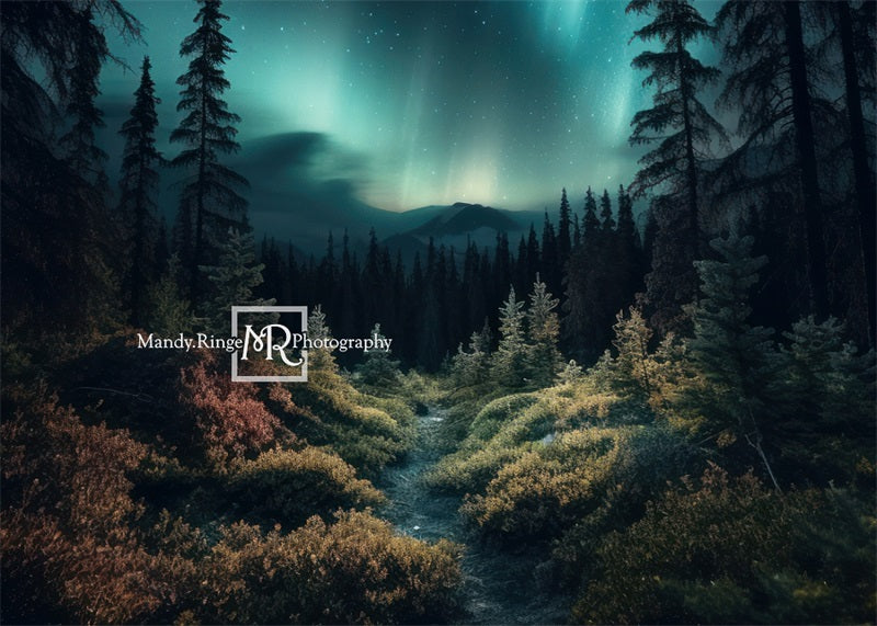 Kate Wald mit Northern Lights Hintergrund von Mandy Ringe Fotograf