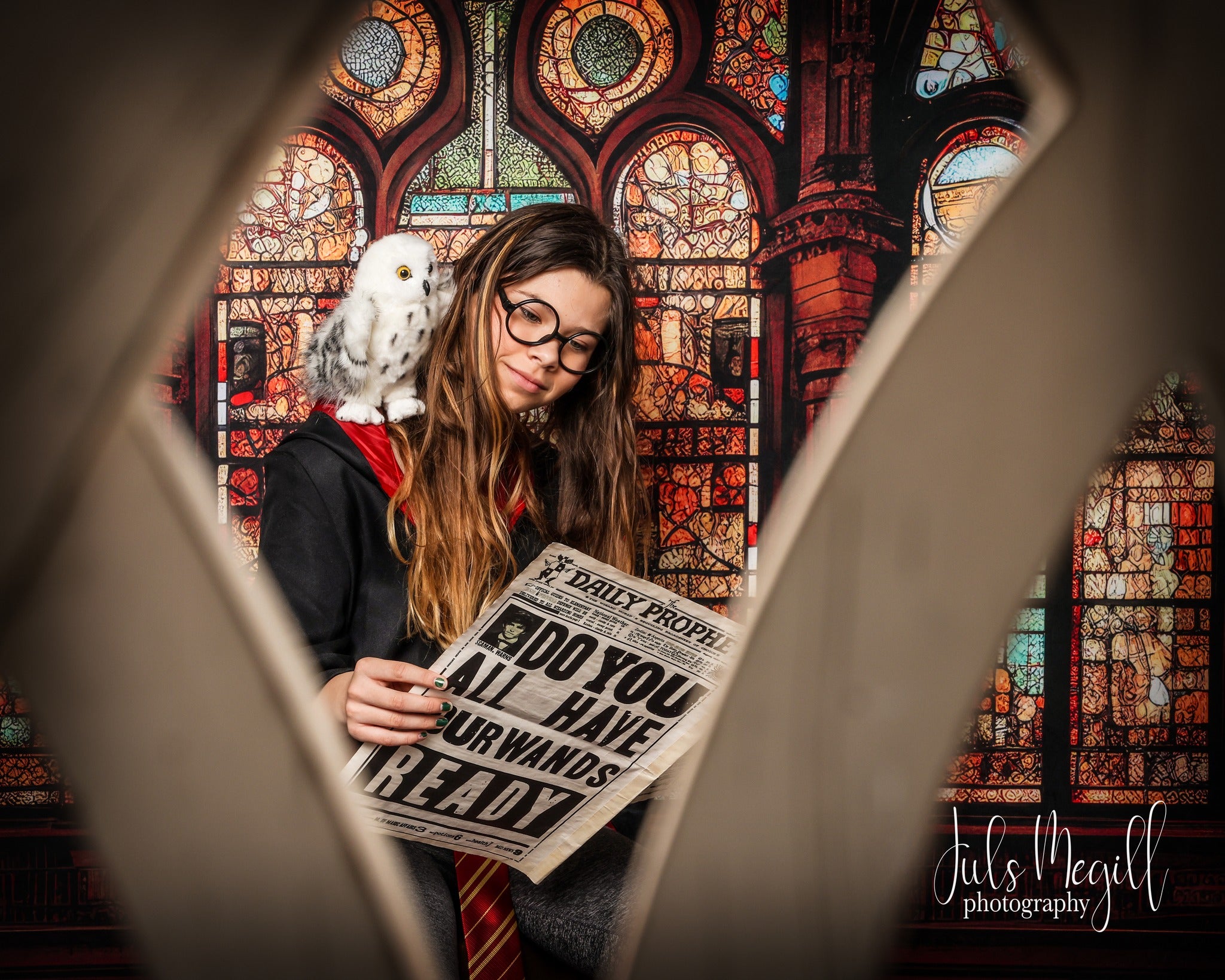 Kate Gotische gewölbte Glasmalerei Fenster Hintergrund von Mandy Ringe Fotograf