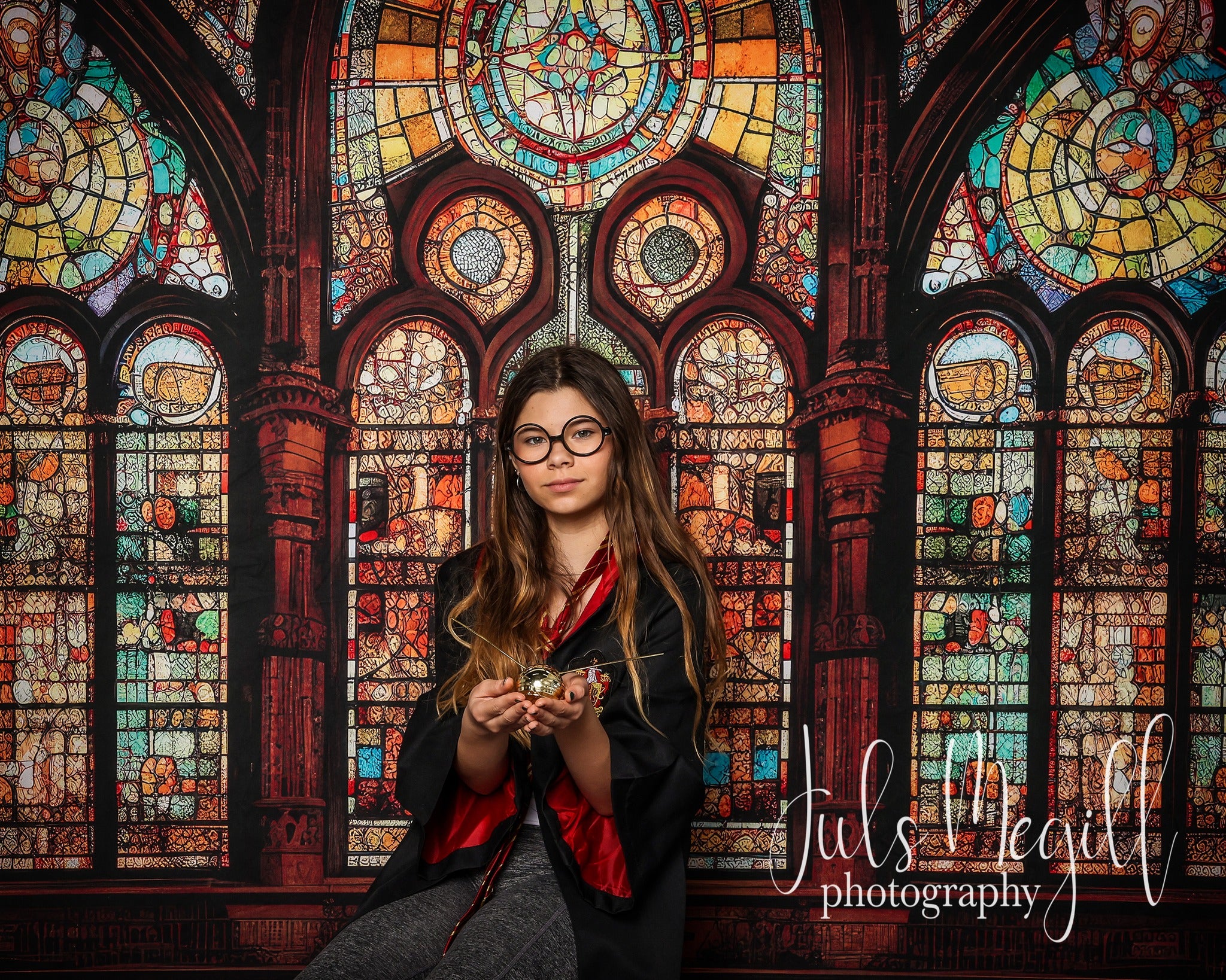 Kate Gotische gewölbte Glasmalerei Fenster Hintergrund von Mandy Ringe Fotograf