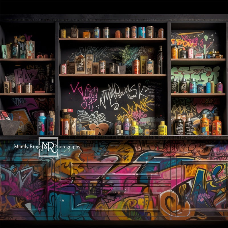Kate Graffiti malen Künstler Schrank Hintergrund von Mandy Ringe Fotograf - Kate Backdrop.de