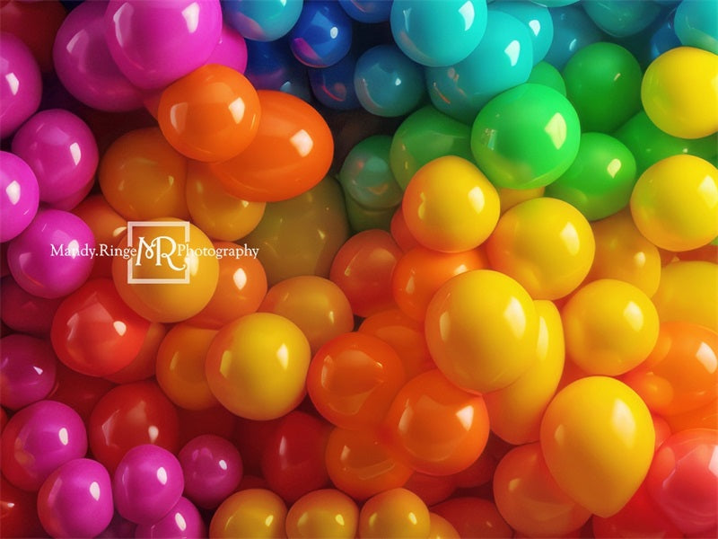 Kate Neon Regenbogen Ballon Wand Hintergrund von Mandy Ringe Fotograf