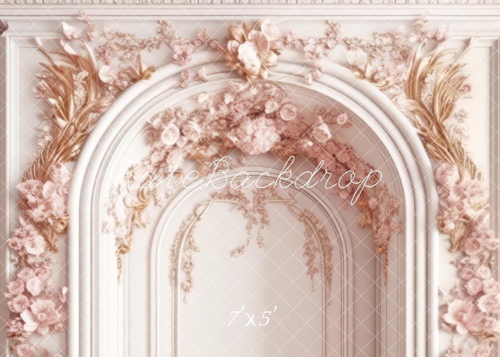 Kate Verschnörkelte rosa und weiße Prinzessinnenwand Hintergrund von Mandy Ringe Fotografie - Kate Backdrop.de