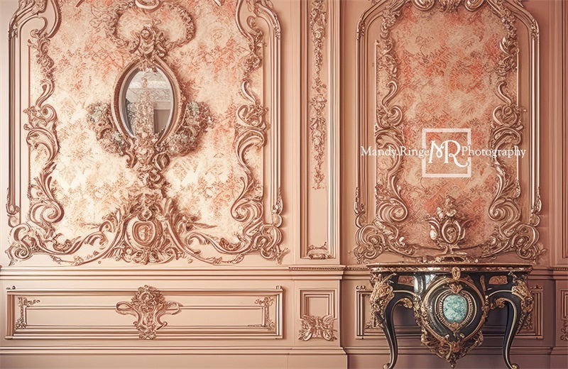 Kate Verzierte viktorianische Prinzessin Schlafzimmer Wand Boudoir Hintergrund von Mandy Ringe Fotograf
