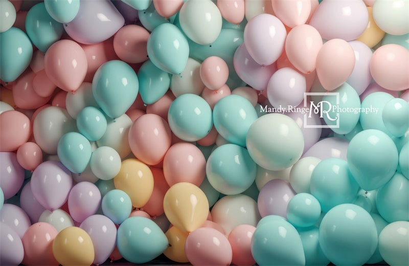 Kate Pastell Regenbogen Ballon Wand Hintergrund von Mandy Ringe Fotograf - Kate Backdrop.de