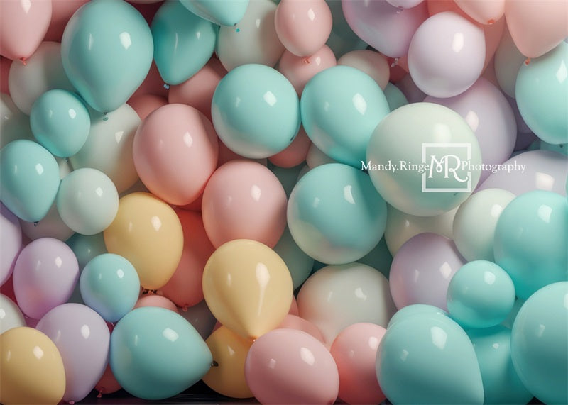 Kate Pastell Regenbogen Ballon Wand Hintergrund von Mandy Ringe Fotograf