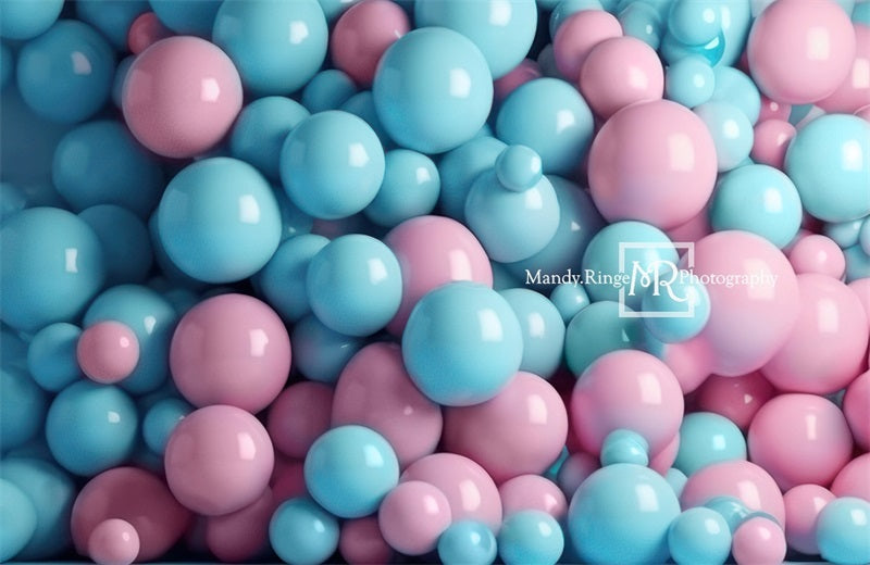 Kate Rosa und Blau Ballon Wand Hintergrund von Mandy Ringe Fotograf