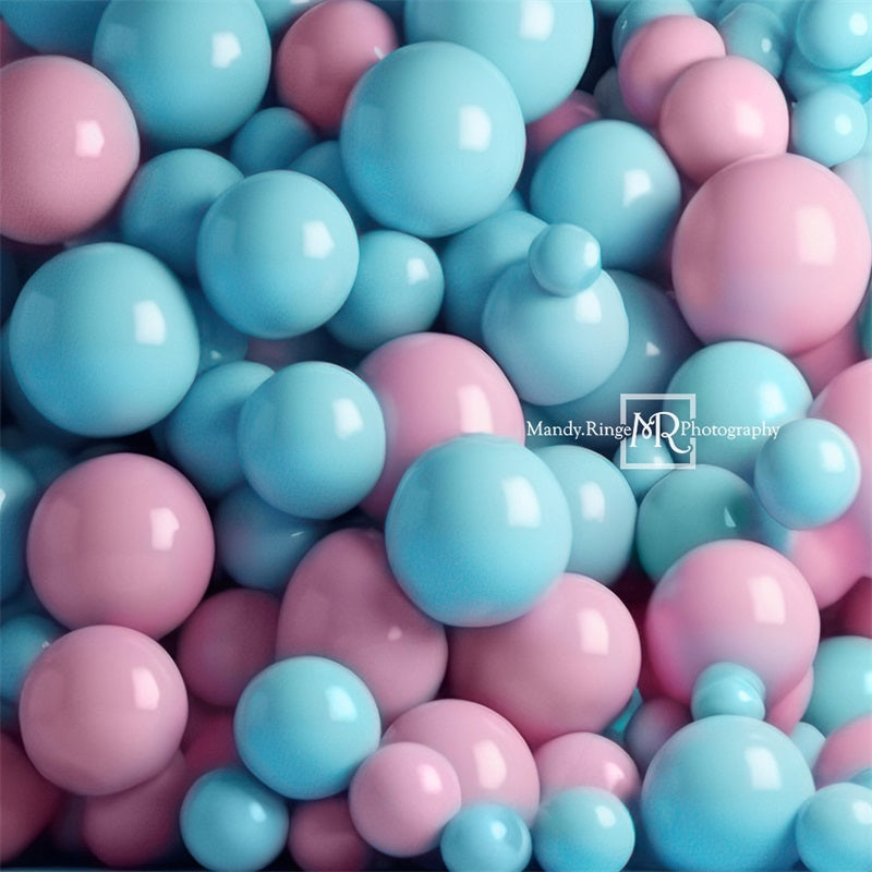 Kate Rosa und Blau Ballon Wand Hintergrund von Mandy Ringe Fotograf