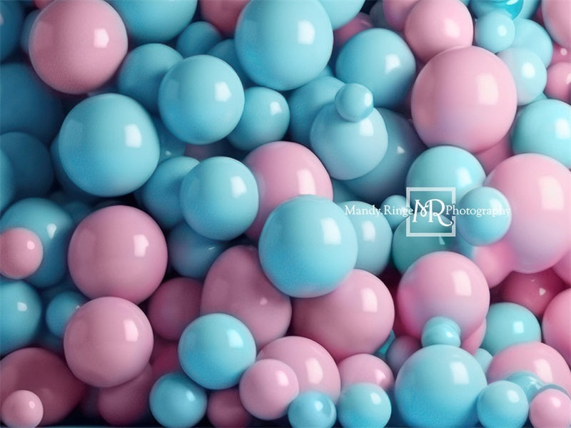 Kate Rosa und Blau Ballon Wand Hintergrund von Mandy Ringe Fotograf