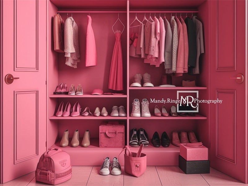 Kate Rosa Puppe Zubehör Schrank Barbie Hintergrund von Mandy Ringe Fotograf - Kate Backdrop.de