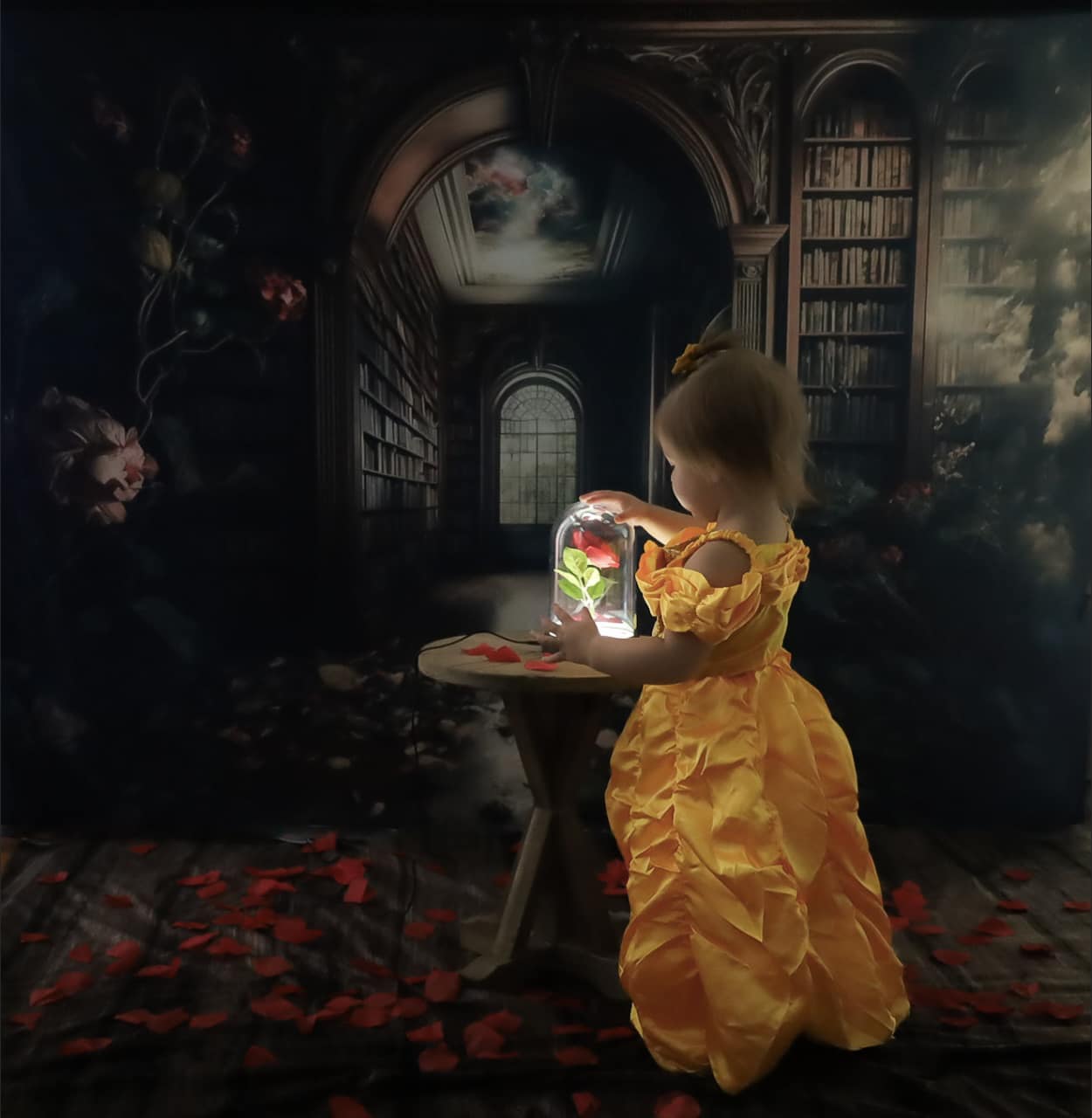 Kate Library Dreams Hintergrund für die Schule von Angela Miller - Kate Backdrop.de