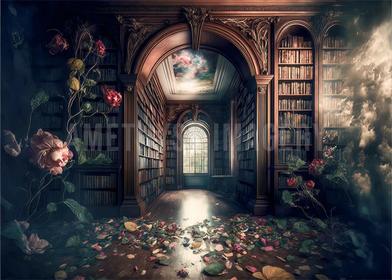 Kate Library Dreams Hintergrund für die Schule von Angela Miller - Kate Backdrop.de