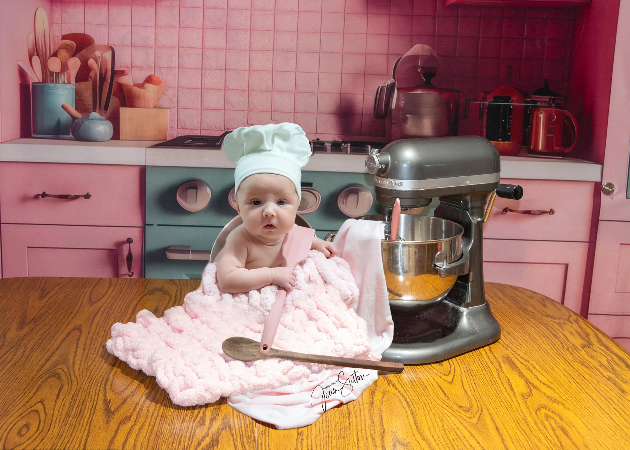 Kate Rosa Fantasie Puppenhaus Küche Hintergrund von Mandy Ringe Fotograf