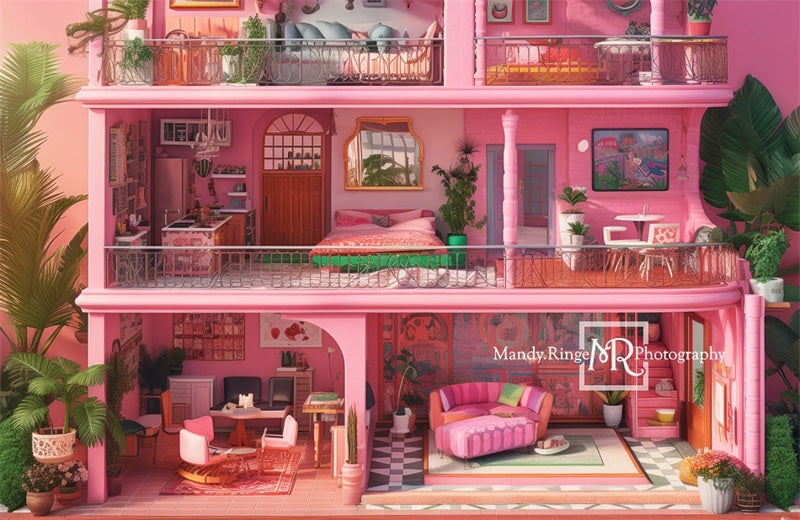 Kate Rosa Malibu Fantasy Puppenhaus Hintergrund von Mandy Ringe Fotograf - Kate Backdrop.de