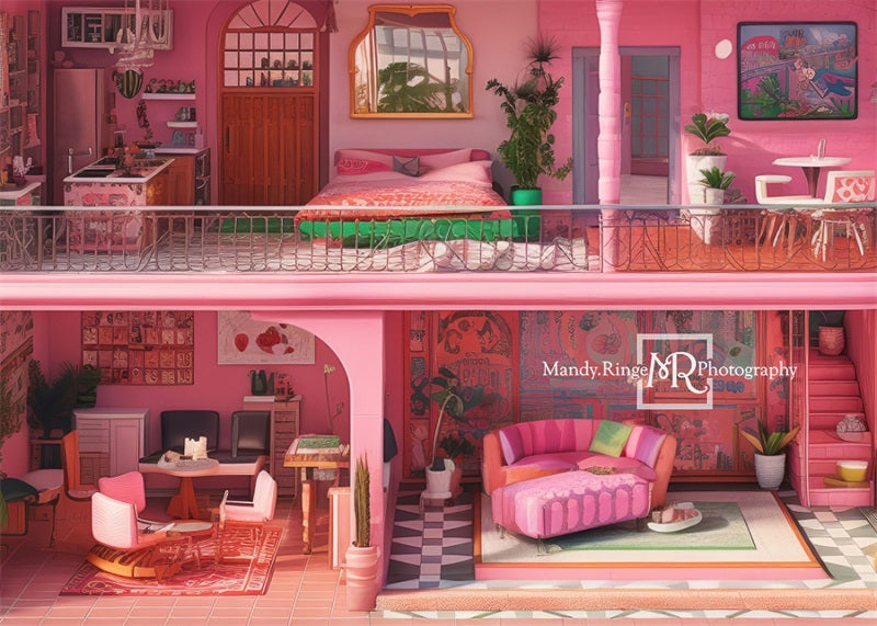 Kate Rosa Malibu Fantasy Puppenhaus Hintergrund von Mandy Ringe Fotograf - Kate Backdrop.de