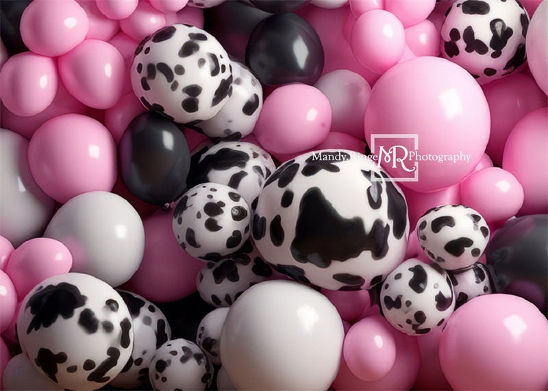 Kate Rosa Schwarzer Kuhdruck Ballon Wandhintergrund von Mandy Ringe Fotograf - Kate Backdrop.de