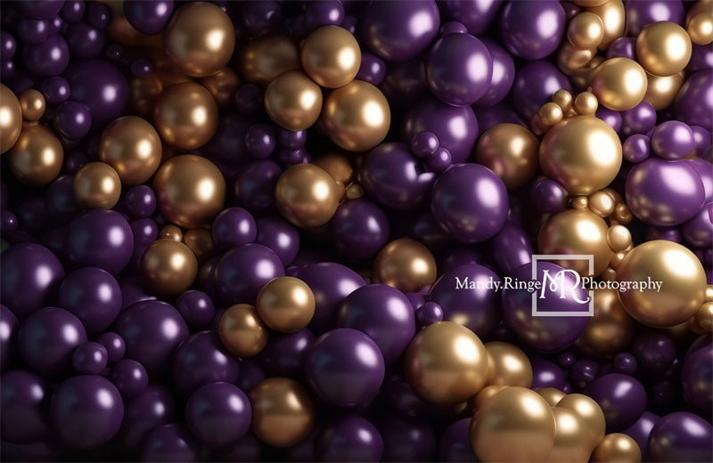 Kate Lila und Gold Ballon Wand Hintergrund von Mandy Ringe Fotograf - Kate Backdrop.de