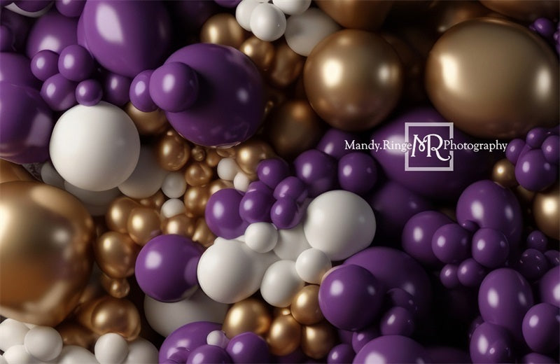 Kate Lila Gold Weißer Ballon Wandhintergrund von Mandy Ringe Fotograf - Kate Backdrop.de