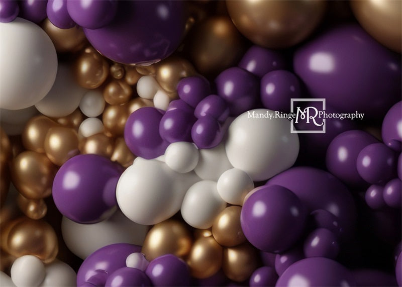 Kate Lila Gold Weißer Ballon Wandhintergrund von Mandy Ringe Fotograf - Kate Backdrop.de