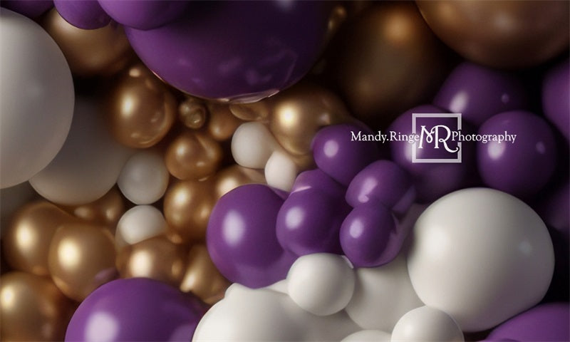 Kate Lila Gold Weißer Ballon Wandhintergrund von Mandy Ringe Fotograf - Kate Backdrop.de