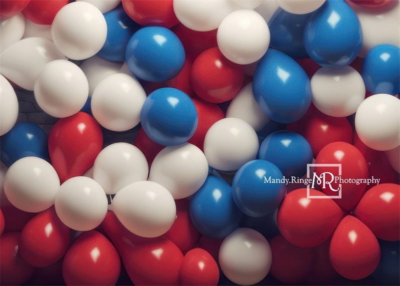 Kate Rot Weiß Blau Luftballon Wand Hintergrund von Mandy Ringe Fotograf