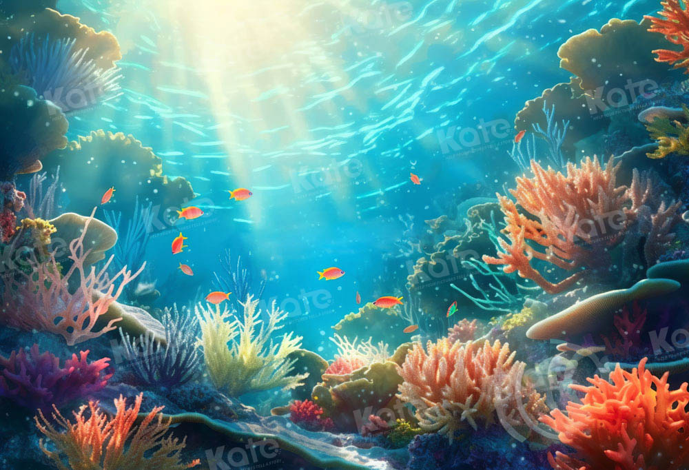 Kate Sommer Meer Unterwasserwelt im Hintergrund von Chain Photography - Kate Backdrop.de