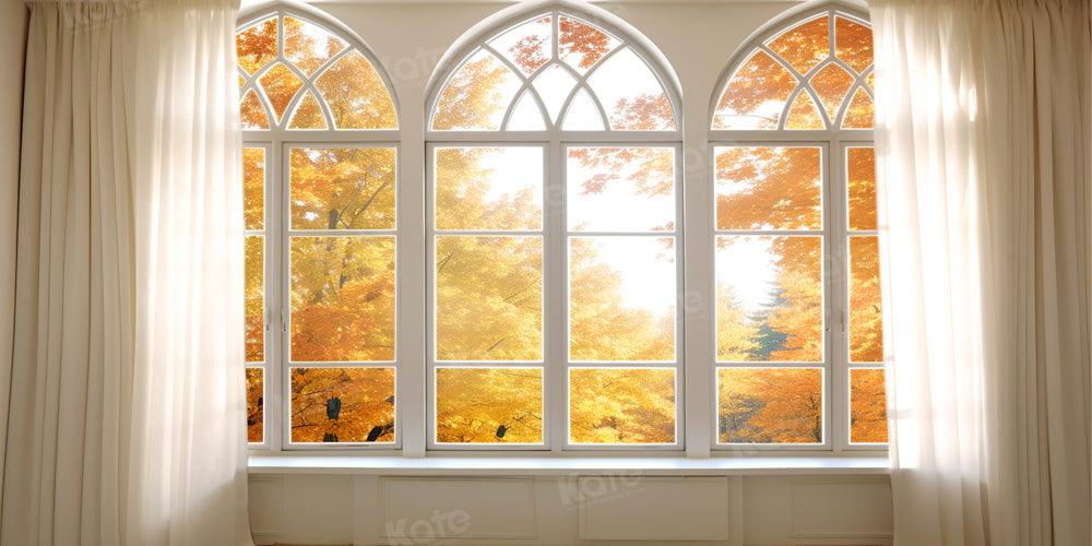 Kate Herbst Fenster Blatt Kirche Hintergrund von Chain Photography - Kate Backdrop.de