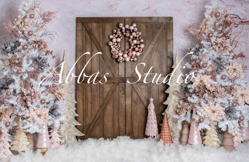 Kate Weihnachten rosa braun Tür Hintergrund von Abbas Studio