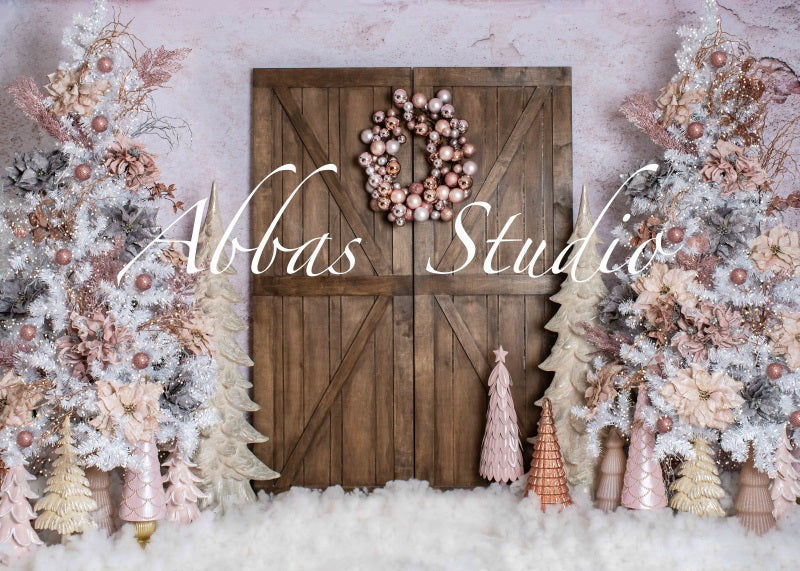 Kate Weihnachten rosa braun Tür Hintergrund von Abbas Studio
