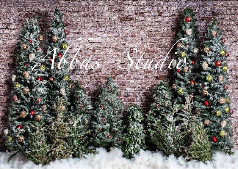 Kate Weihnachten Backsteinmauer Bäume Hintergrund von Abbas Studio