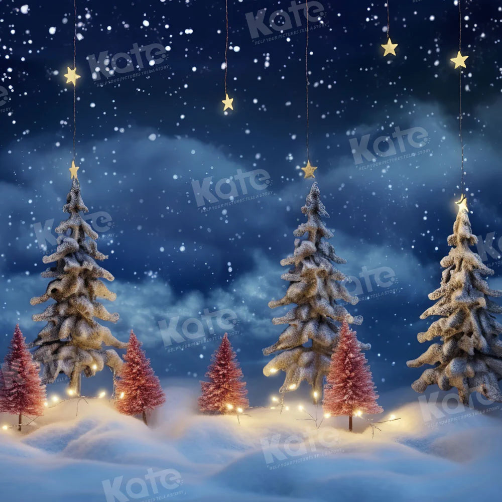 Kate Weihnachten Nacht Stern verschneites Land Hintergrund von Chain Photography - Kate Backdrop.de