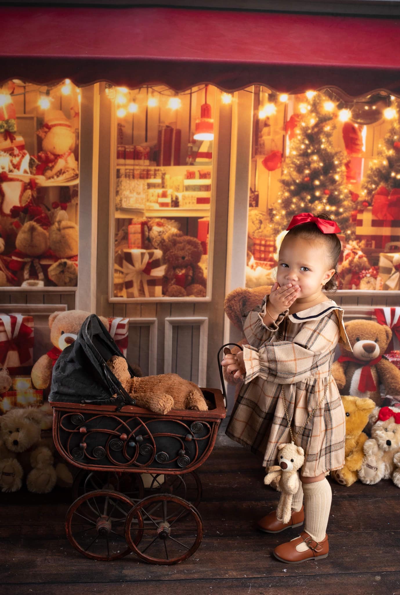 Kate Weihnachten Teddybär Store Hintergrund von Chain Photography - Kate Backdrop.de