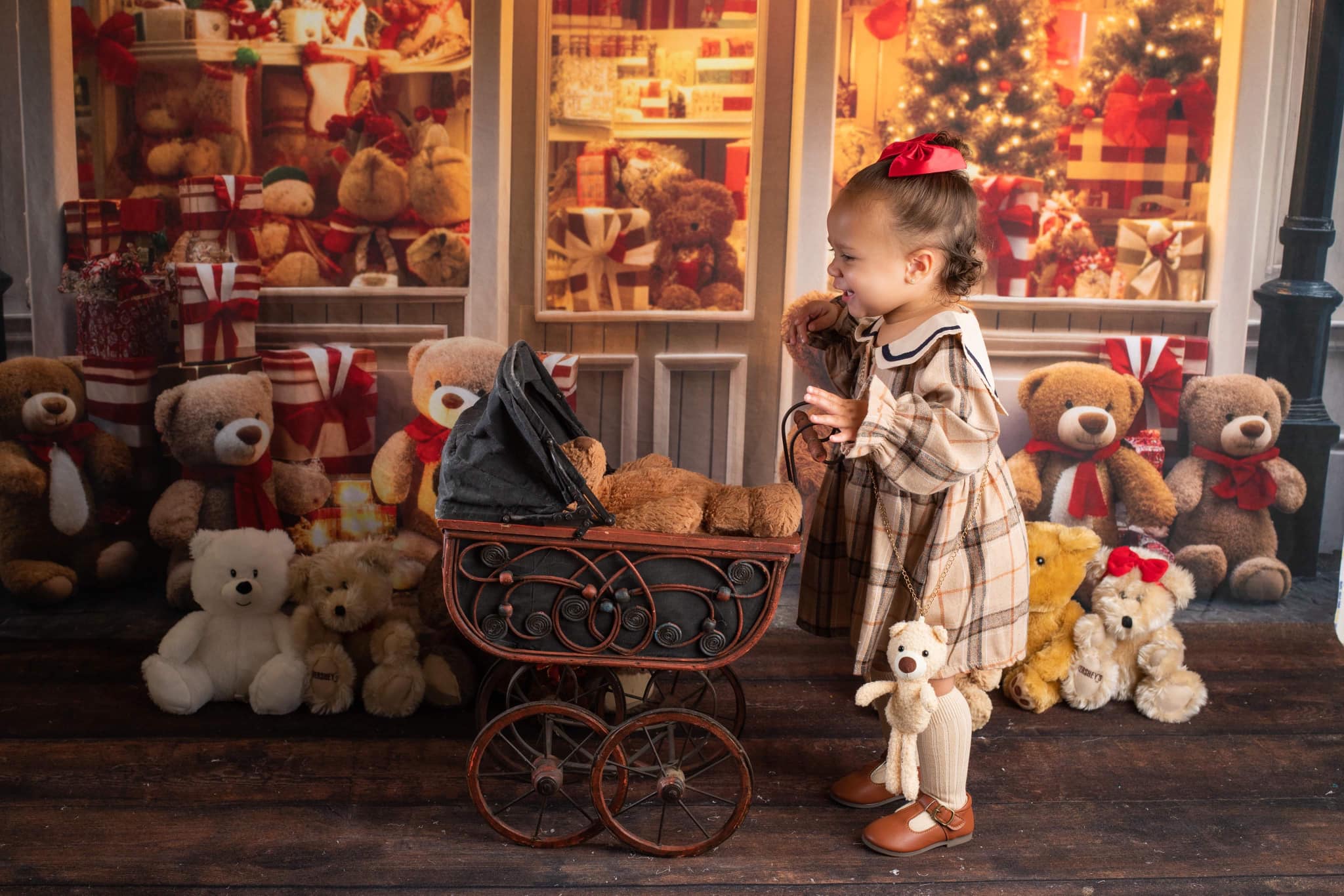 Kate Weihnachten Teddybär Store Hintergrund von Chain Photography