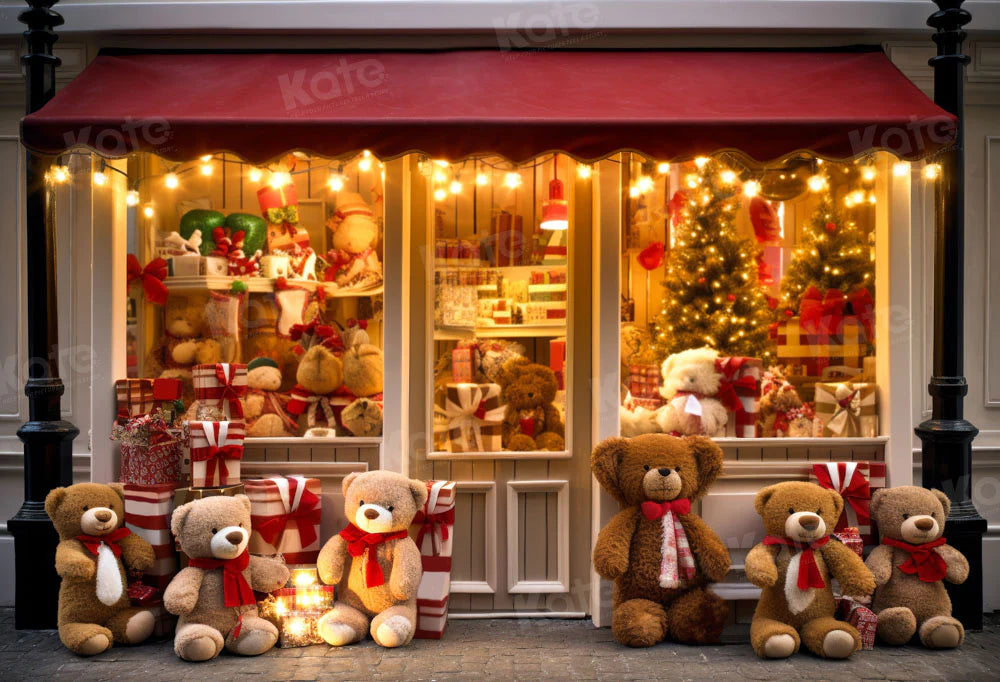 Kate Weihnachten Teddybär Store Hintergrund von Chain Photography